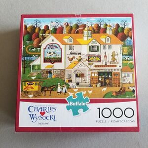 Buffalo Games The Farm 1000 pc Charles Wysocki Complete Puzzle Chickens Horse